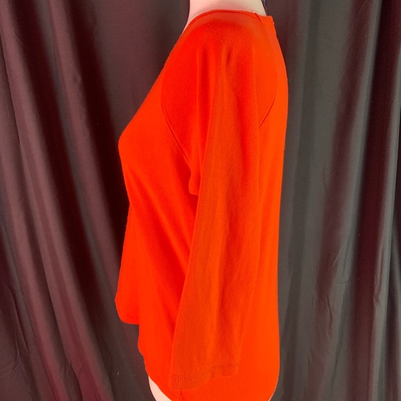 Tommy Hilfiger orange 3/4 sleeve tee with blue T size XL - Picture 2 of 6